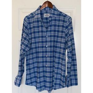 MIZZEN + MAIN Leeward Dress Shirt Mens Med Standard Fit White Blue Pink Check